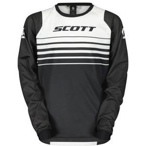 Camiseta de motocross para niños SCOTT EVO Swap negra y blanca