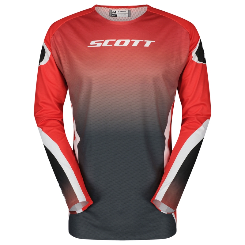 Camiseta de motocross Scott Podium Pro roja y negra