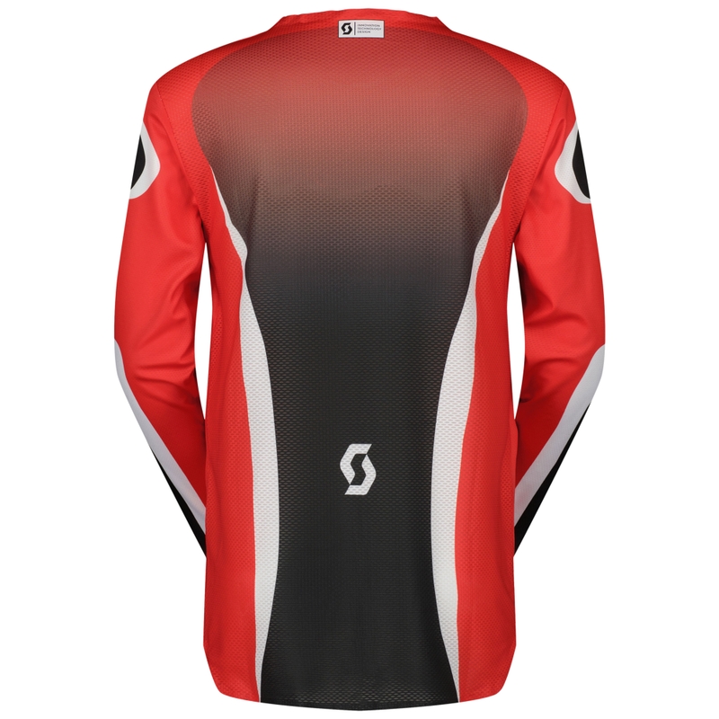 Camiseta de motocross Scott Podium Pro roja y negra