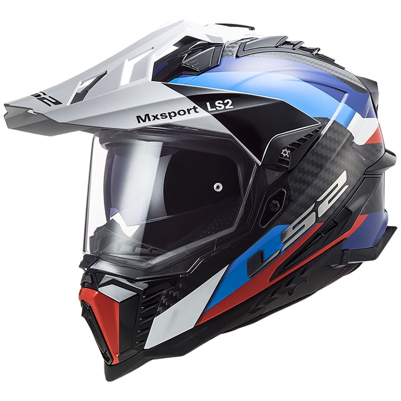 Casco de moto enduro LS2 MX701 C Explorer Frontier negro-azul