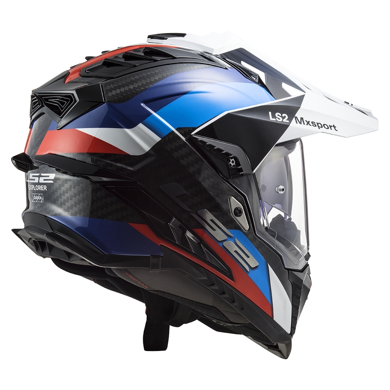 Casco de moto enduro LS2 MX701 C Explorer Frontier negro-azul