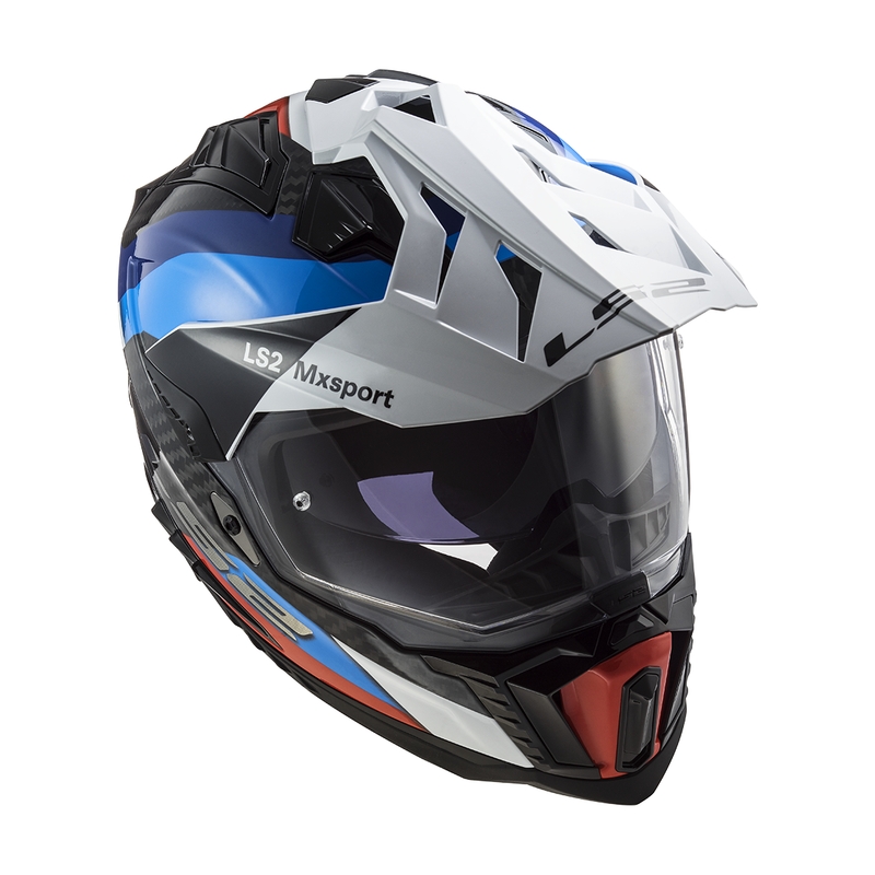 Casco de moto enduro LS2 MX701 C Explorer Frontier negro-azul