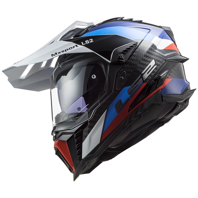 Casco de moto enduro LS2 MX701 C Explorer Frontier negro-azul