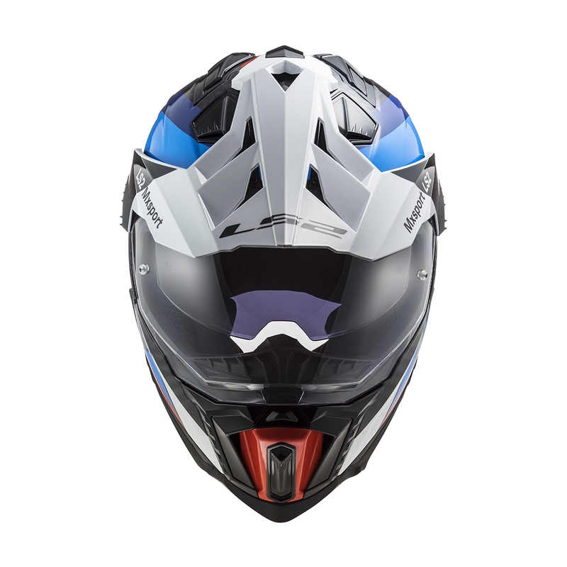 Casco de moto enduro LS2 MX701 C Explorer Frontier negro-azul