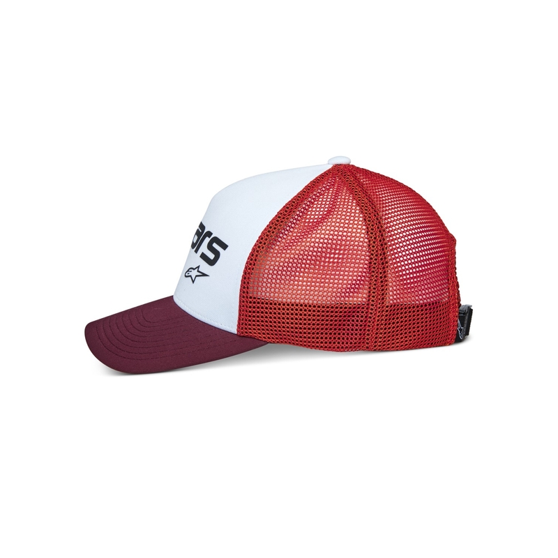 Gorra de camionero Alpinestars Vital en color blanco, marrón, rojo y naranja