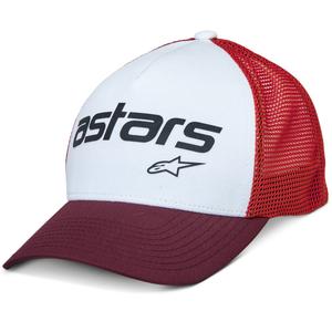 Gorra de camionero Alpinestars Vital en color blanco, marrón, rojo y naranja