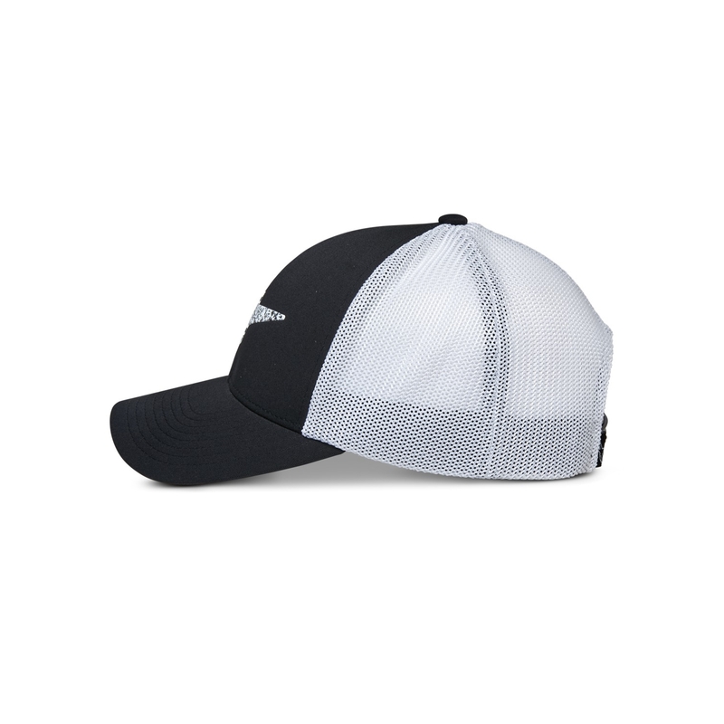 Gorra de camionero Alpinestars Terolithic negra y blanca