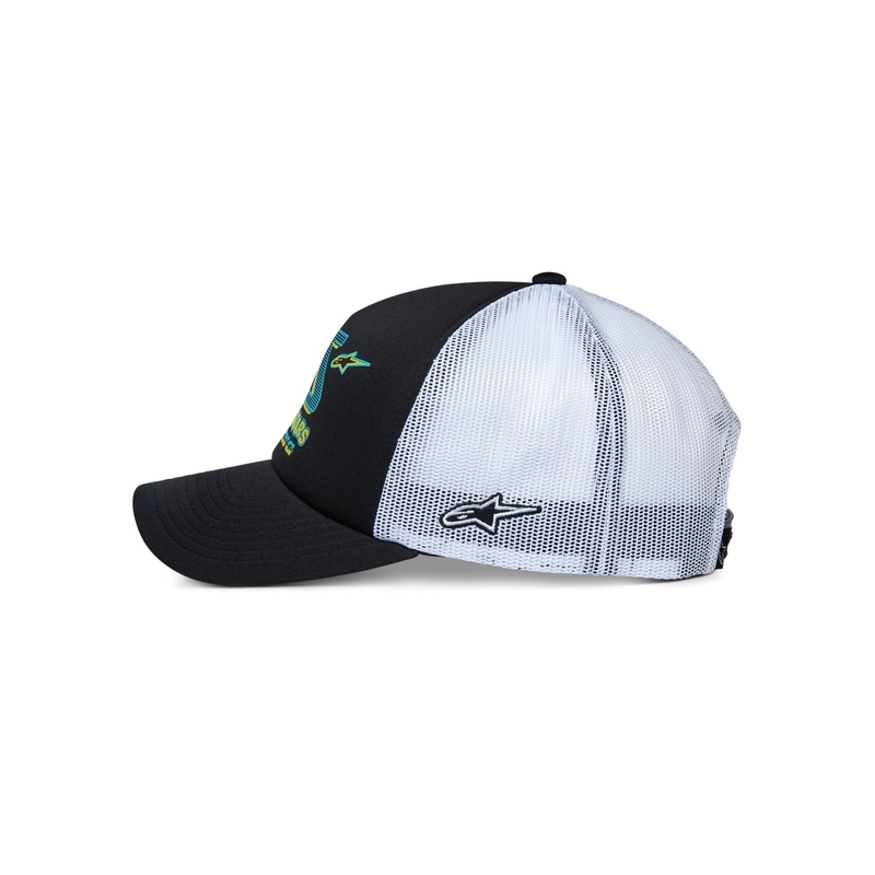 Gorra de camionero Alpinestars Ayess negra y blanca