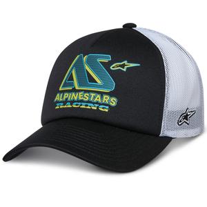 Gorra de camionero Alpinestars Ayess negra y blanca