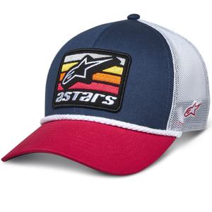 Gorra de camionero Alpinestars Selica azul-rojo-blanco