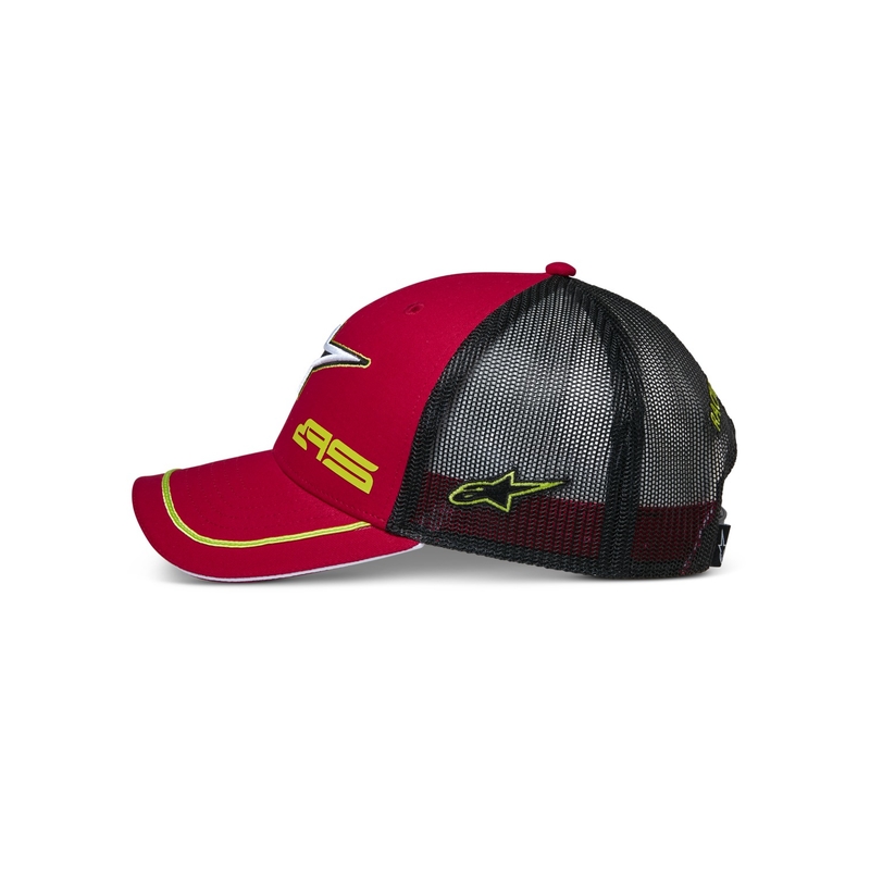 Gorra de camionero Alpinestars Exceed roja y negra