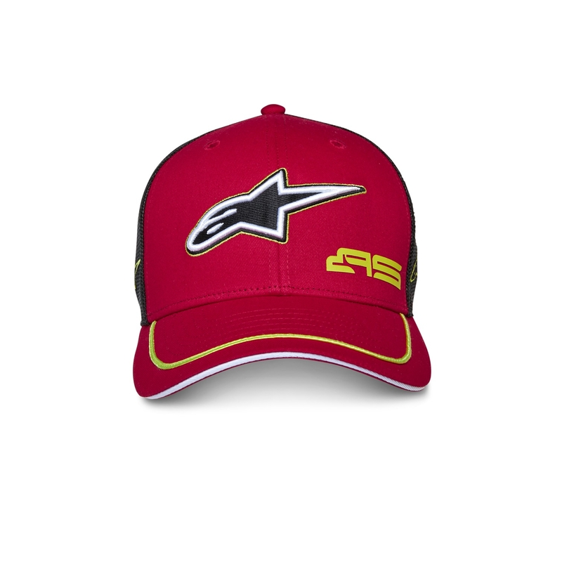 Gorra de camionero Alpinestars Exceed roja y negra