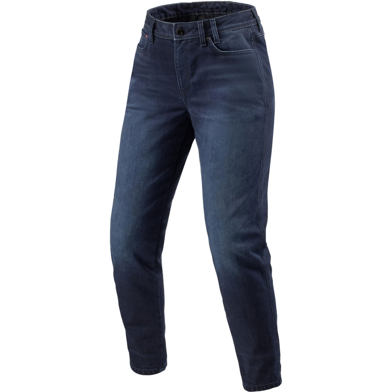 Vaqueros de motociclista Harper Tapered para mujer de Revit: azul oscuro lavado