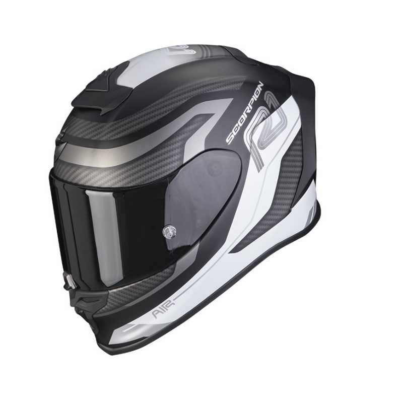 Casco integral de moto SCORPION EXO-R1 EVO AIR VATIS negro-blanco - II. calidad