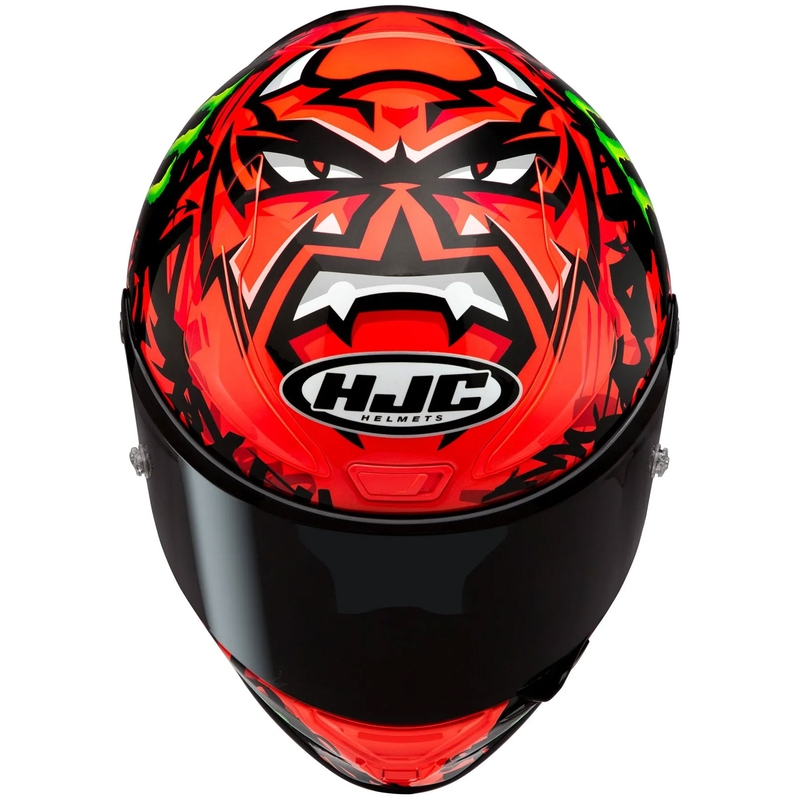Casco integral de moto HJC RPHA 1 Quartararo Replica II MC1 rojo-negro-blanco-verde