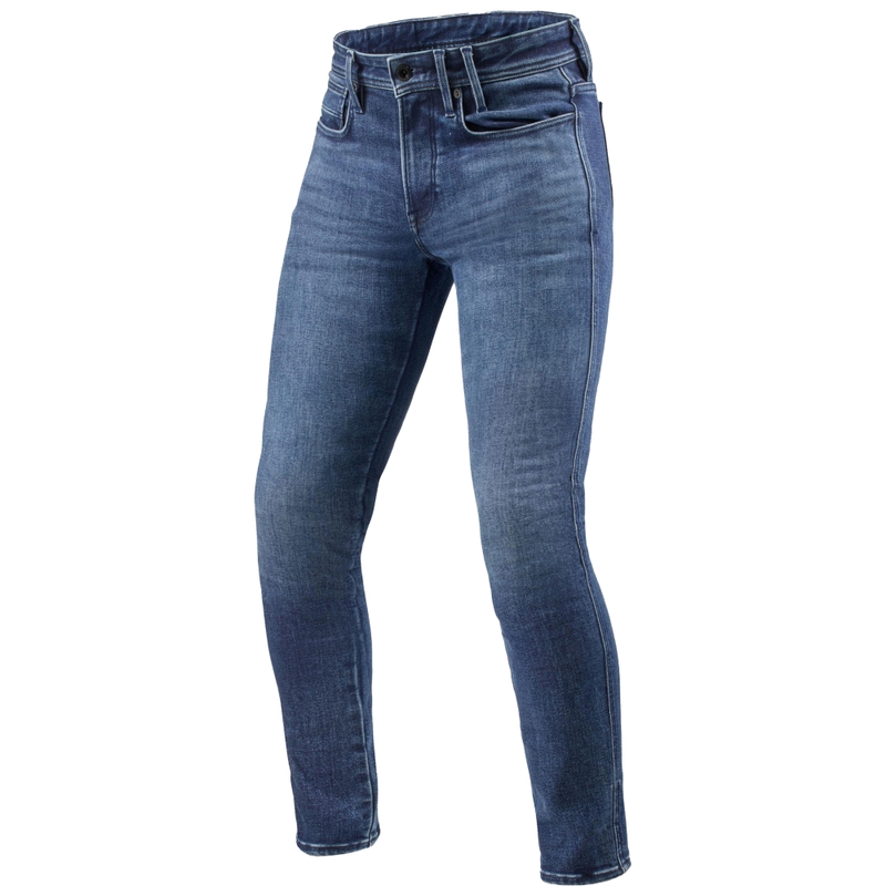 Vaqueros ajustados para motociclista Revit Piston 3 Long en azul lavado
