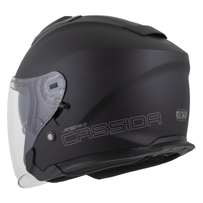 Casco de moto abierto Cassida Jet Tech 2.0 Solid en negro mate y gris