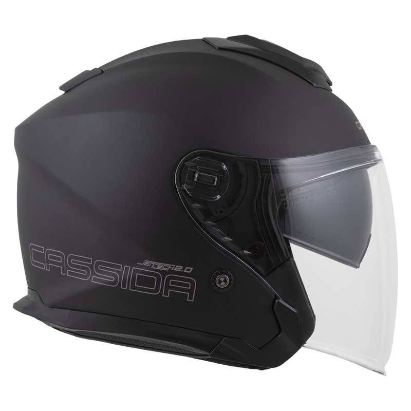 Casco de moto abierto Cassida Jet Tech 2.0 Solid en negro mate y gris