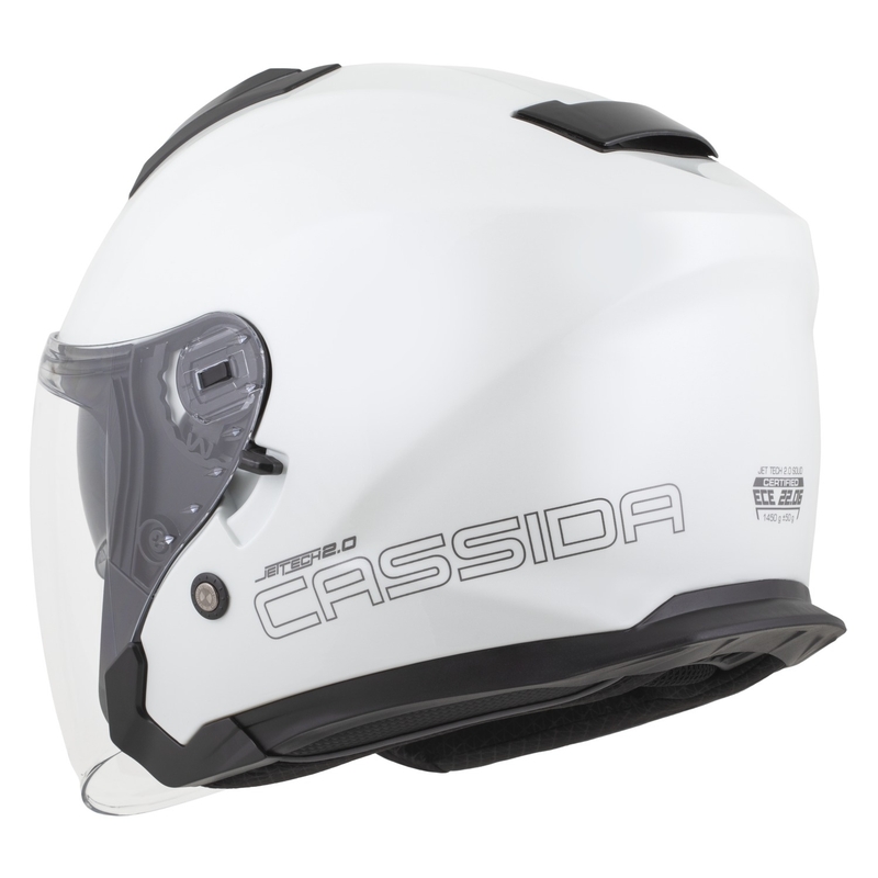 Casco abierto para motocicleta Cassida Jet Tech 2.0 Solid blanco, negro y gris
