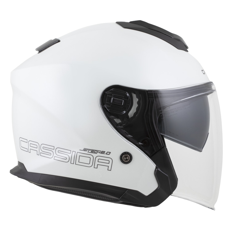Casco abierto para motocicleta Cassida Jet Tech 2.0 Solid blanco, negro y gris