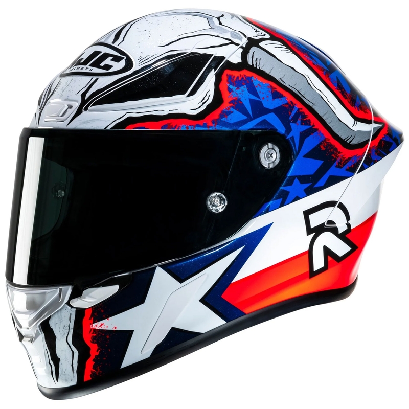 Casco integral de moto HJC RPHA 1 Garrett Gerloff Replica MC21 blanco-azul-rojo