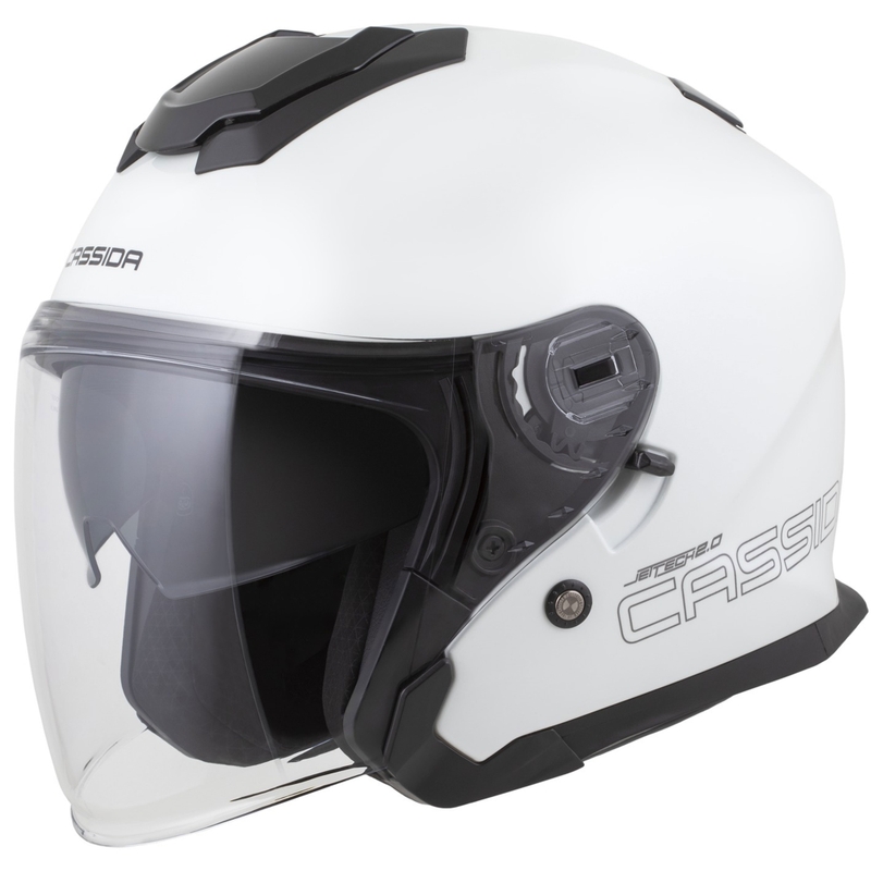 Casco abierto para motocicleta Cassida Jet Tech 2.0 Solid blanco, negro y gris