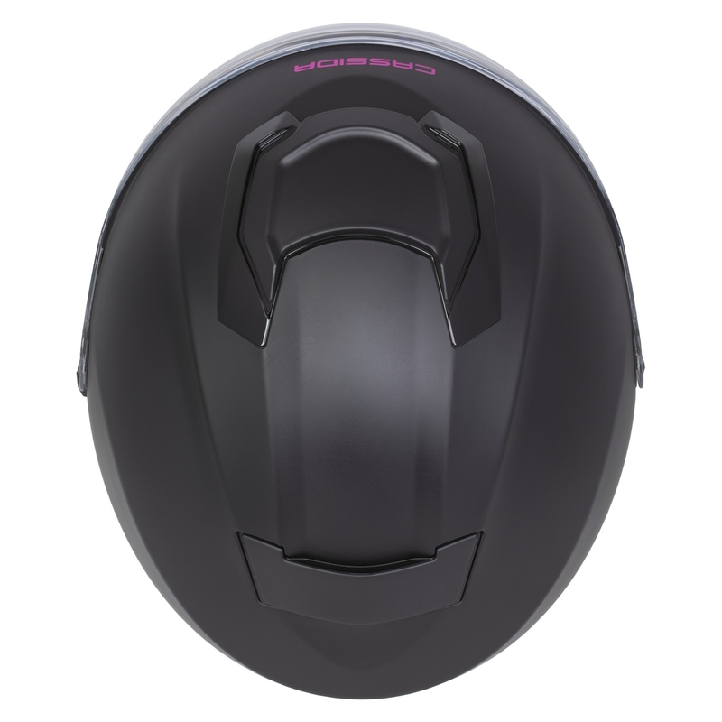 Casco de moto abierto Cassida Jet Tech 2.0 Solid en negro mate y rosa