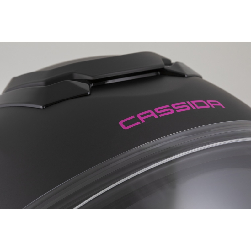 Casco de moto abierto Cassida Jet Tech 2.0 Solid en negro mate y rosa