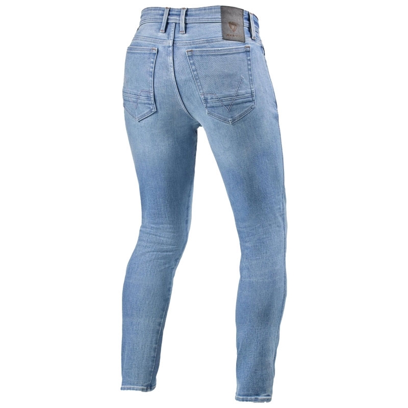 Vaqueros ajustados para motociclista Revit Piston 3 Long en azul claro