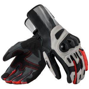 Guantes de moto Revit Metis 2 gris claro - rojo fluo