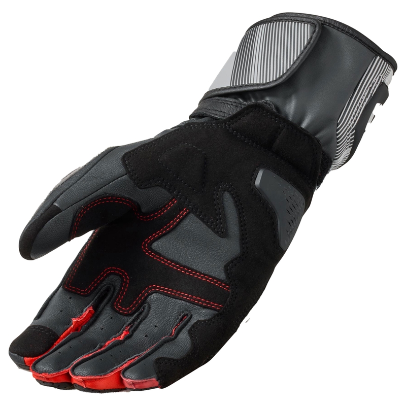 Guantes de moto Revit Metis 2 gris claro - rojo fluo