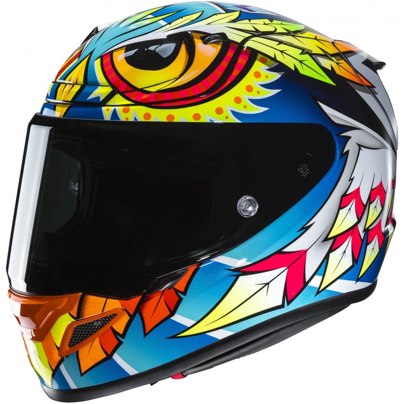 Casco integral para moto HJC RPHA 12 Spasso MC3H azul-amarillo-rojo