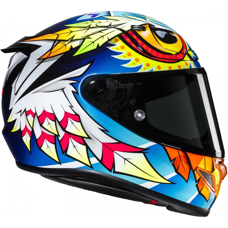 Casco integral para moto HJC RPHA 12 Spasso MC3H azul-amarillo-rojo