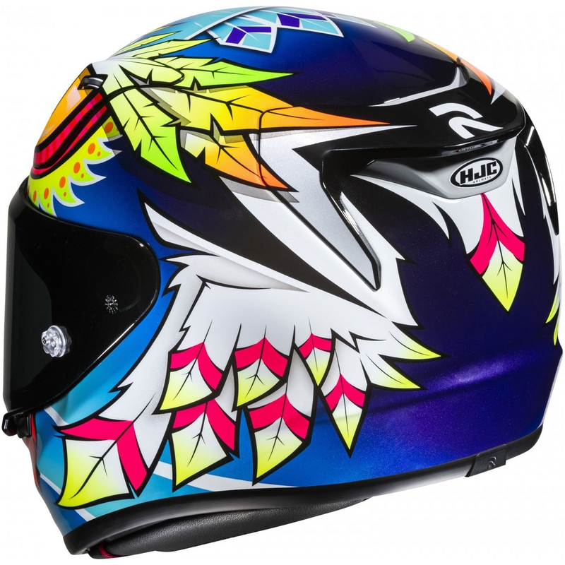 Casco integral para moto HJC RPHA 12 Spasso MC3H azul-amarillo-rojo