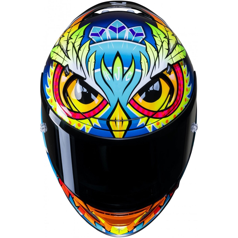 Casco integral para moto HJC RPHA 12 Spasso MC3H azul-amarillo-rojo