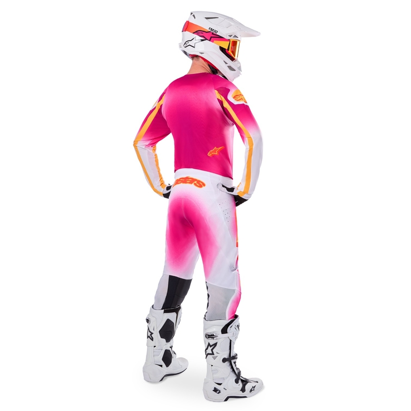 Camiseta de motocross Alpinestars Supertech SX AFD Edición limitada MIG Fluo Rosa-Blanco-Naranja