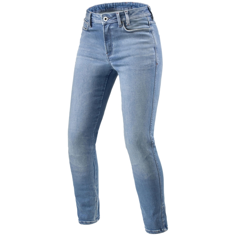 Vaqueros de moto Revit Shelby 3 Skinny para mujer en azul claro