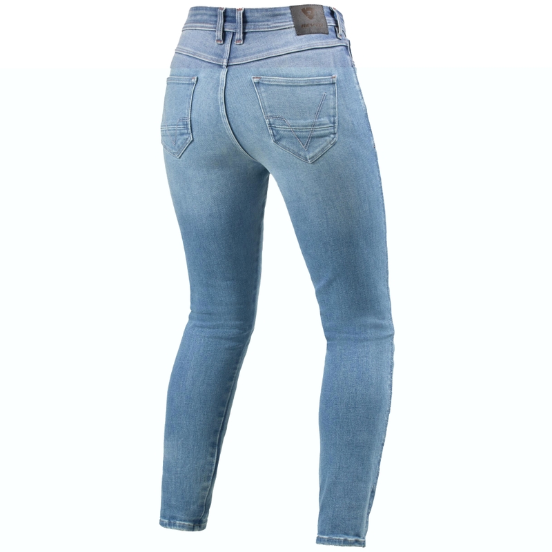 Vaqueros de moto Revit Shelby 3 Skinny para mujer en azul claro