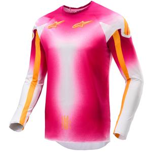 Camiseta de motocross Alpinestars Supertech SX AFD Edición limitada MIG Fluo Rosa-Blanco-Naranja