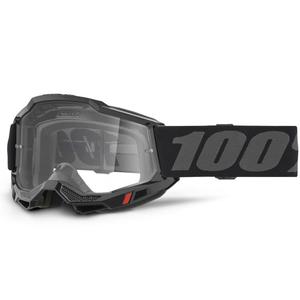 Gafas de motocross 100% ACCURI 2 negras con plexiglás transparente