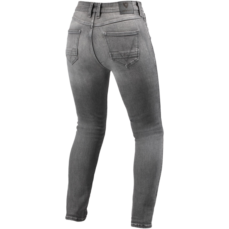 Vaqueros de motociclista ajustados para mujer Revit Shelby 3 Short en gris lavado