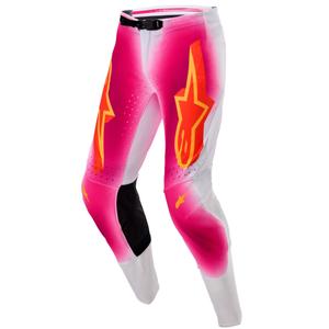 Pantalones de motocross Alpinestars Supertech Limited Edition MIG Fluo en rosa, blanco y naranja