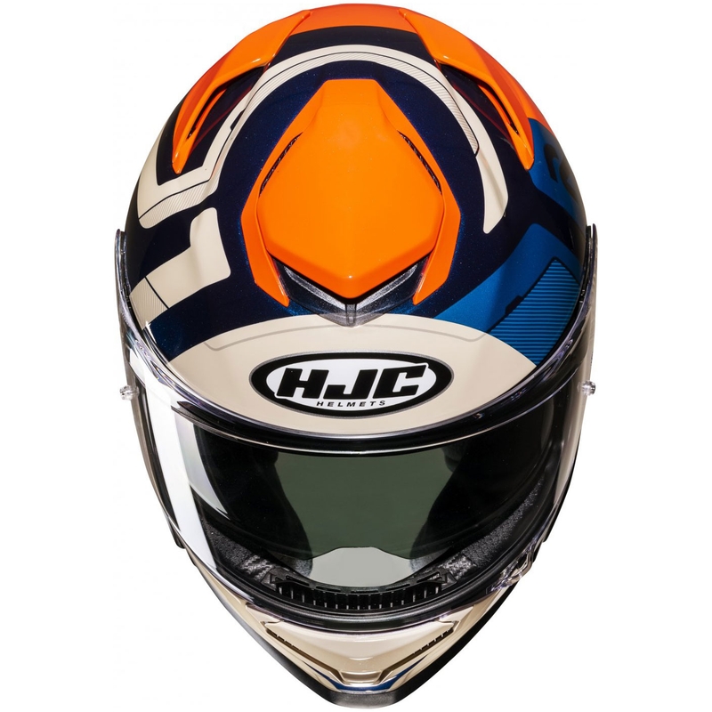 Casco integral para moto HJC RPHA 71 Cozad MC27 azul-naranja-beige