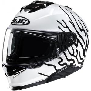 Casco integral de moto HJC i71 Celos MC3H blanco-negro-amarillo