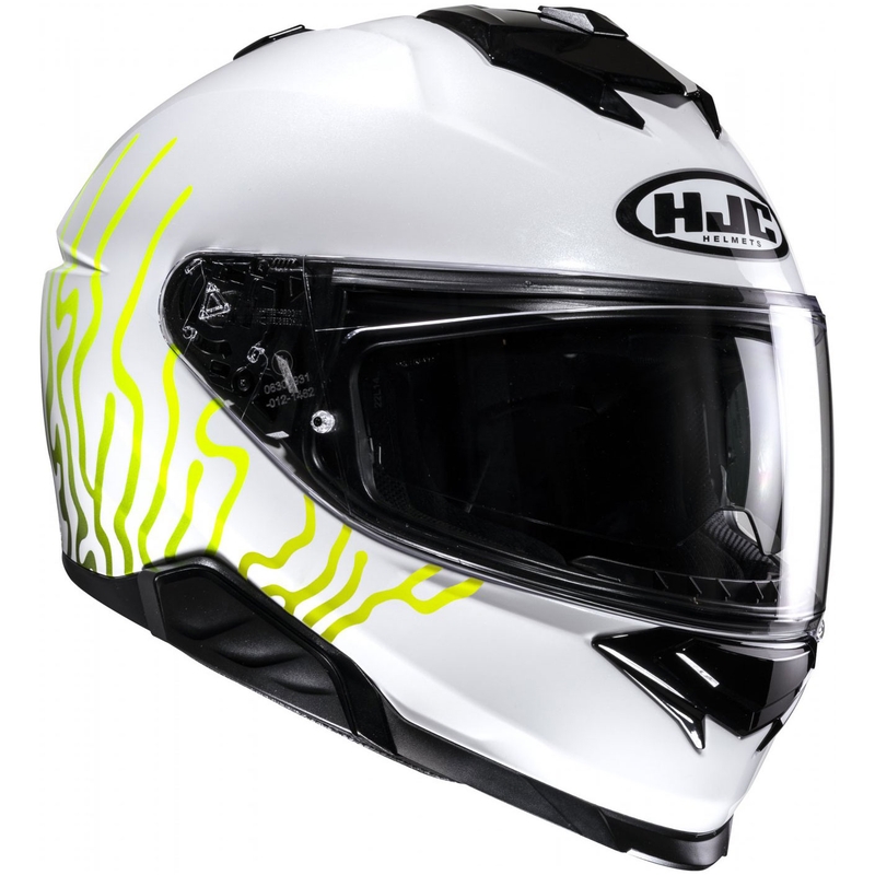 Casco integral de moto HJC i71 Celos MC3H blanco-negro-amarillo