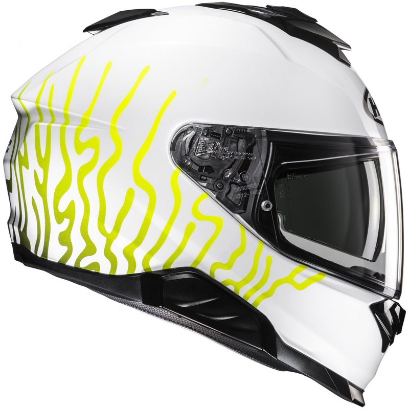 Casco integral de moto HJC i71 Celos MC3H blanco-negro-amarillo