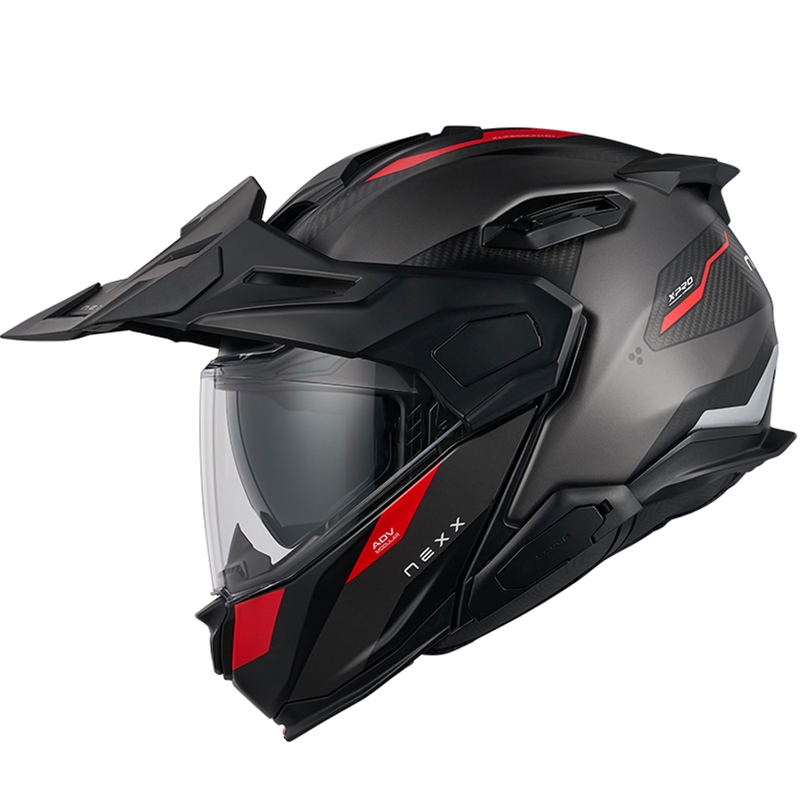 Casco de moto abatible Nexx X.Lifecountry Terra gris mate-rojo liquidación