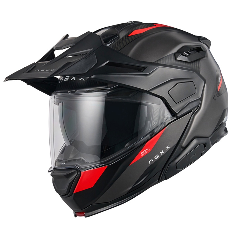 Casco de moto abatible Nexx X.Lifecountry Terra gris mate-rojo liquidación