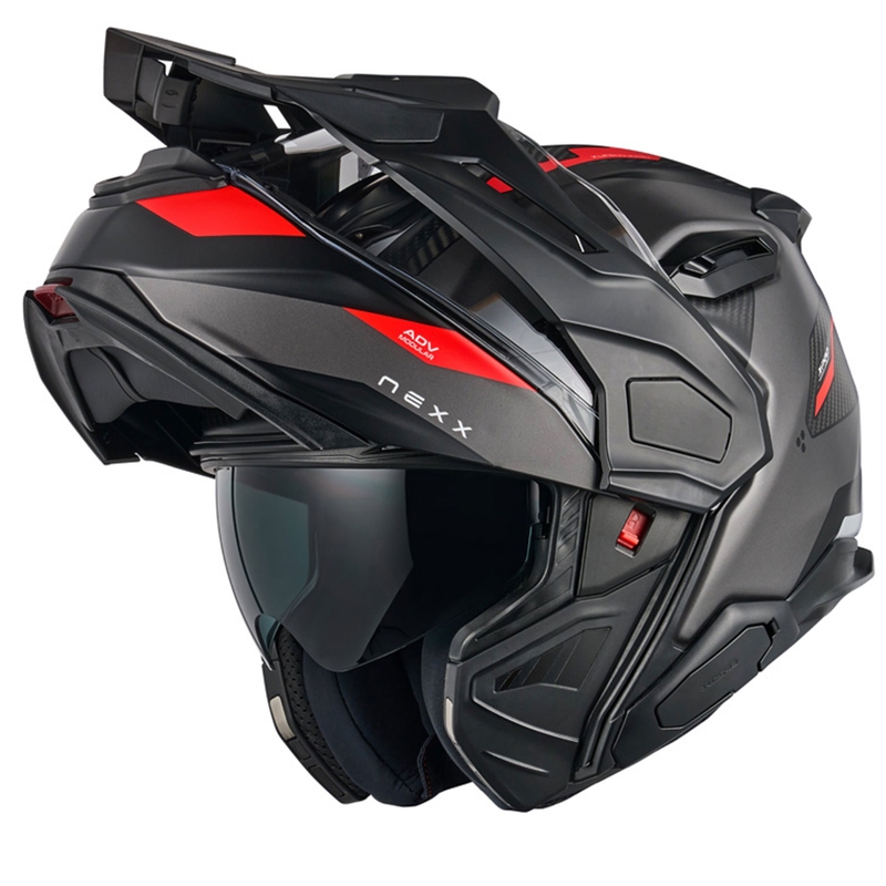 Casco de moto abatible Nexx X.Lifecountry Terra gris mate-rojo liquidación
