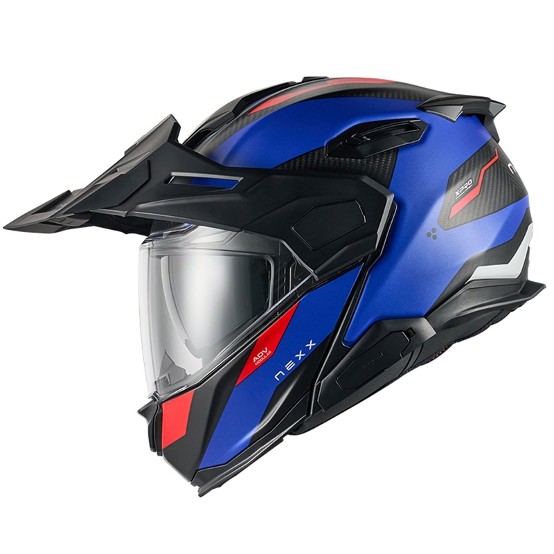 Casco de moto abatible Nexx X.Lifecountry Terra azul-rojo mate